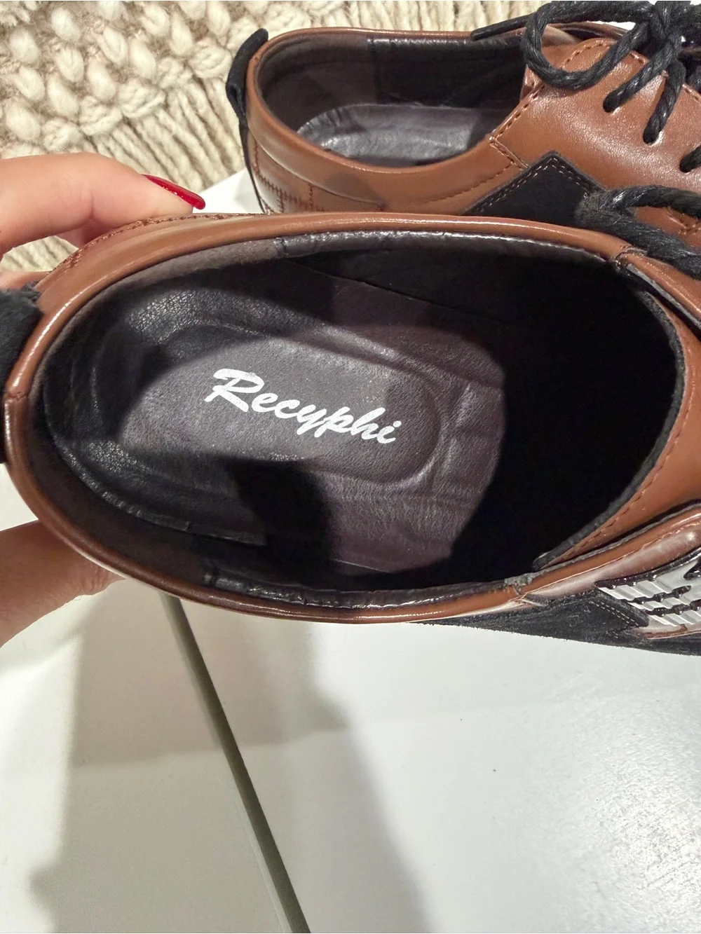 Men's Brown & Black Lace-Up Casual Shoes